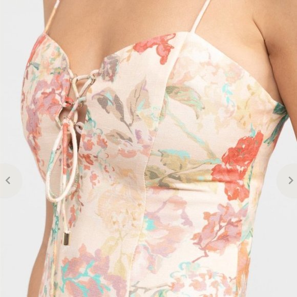 Significant Other Salvador Floral Linen-Blend Midi - Size 4 - Picture 4 of 8